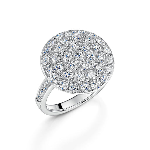 Michael Spiers Platinum Pavé Set Brilliant-Cut Diamond Domed Cluster Ring 2.24ct Ring Michael Spiers   