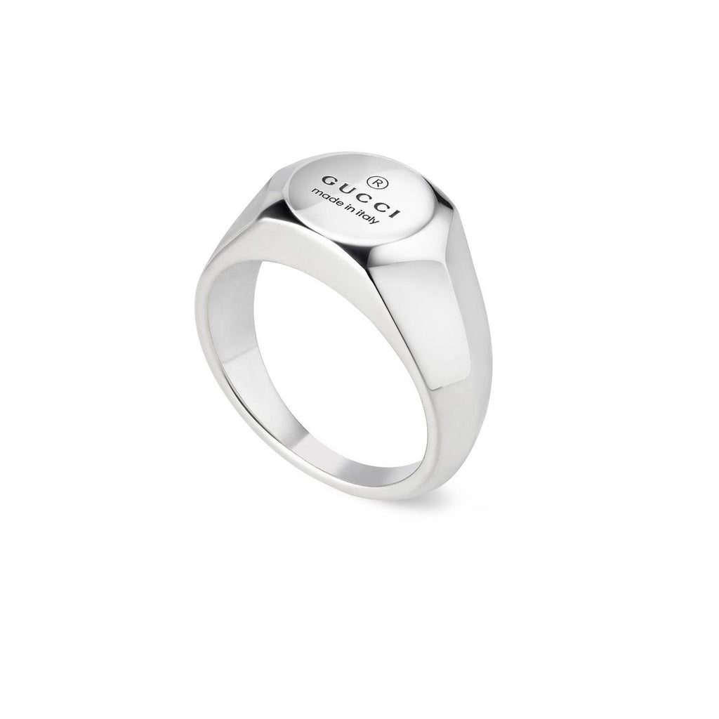 Gucci Trademark Silver Hexagonal Thin Ring YBC779162001