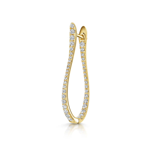 18ct Yellow Gold Brilliant-Cut Diamond Long Hoop Earrings 0.96ct Earrings Michael Spiers   