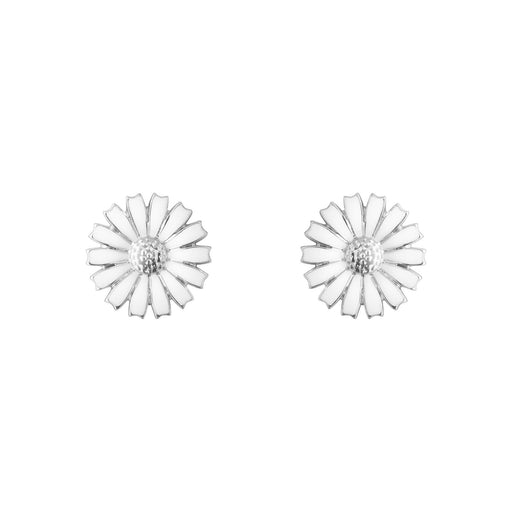 Georg Jensen DAISY Silver & White Enamel Stud Earrings 20001540 Earrings Georg Jensen