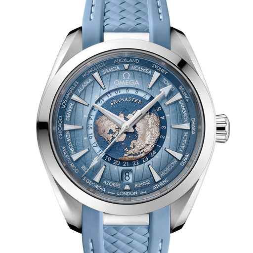 NEW: Omega Seamaster Aqua Terra 150m Co-Axial Master Chronometer GMT Worldtimer 43mm 220.12.43.22.03.002 Watches Omega   