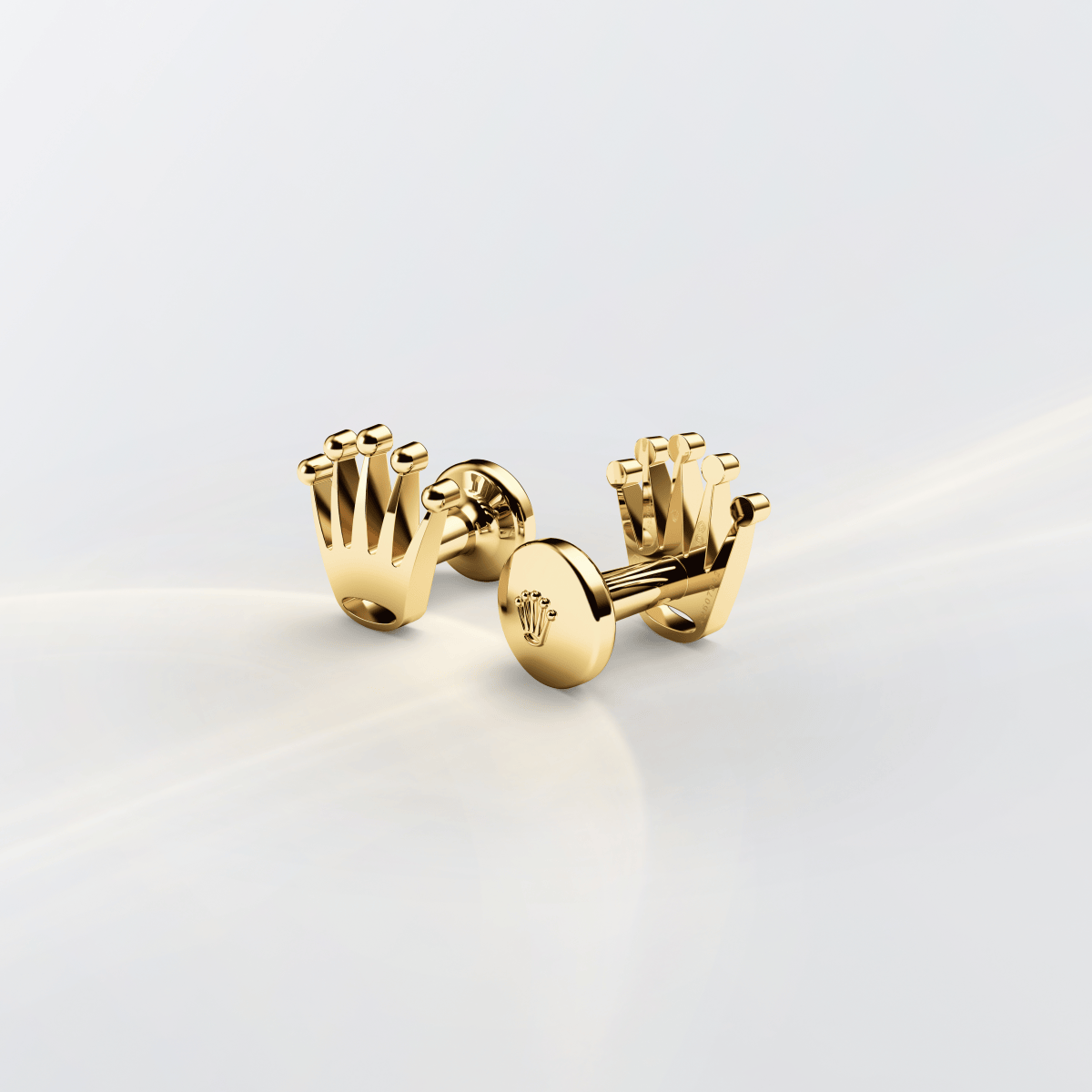 Rolex Crown cufflinks in 18 ct yellow gold, a1018 at Michael Spiers