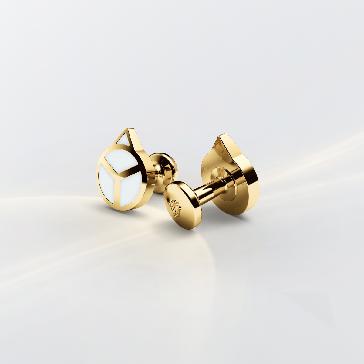 Rolex Hand cufflinks in 18 ct yellow gold, a1028 at Michael Spiers