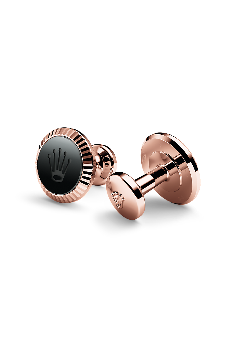 Rolex ‘Fluted’ cufflinks in 18 ct Everose gold