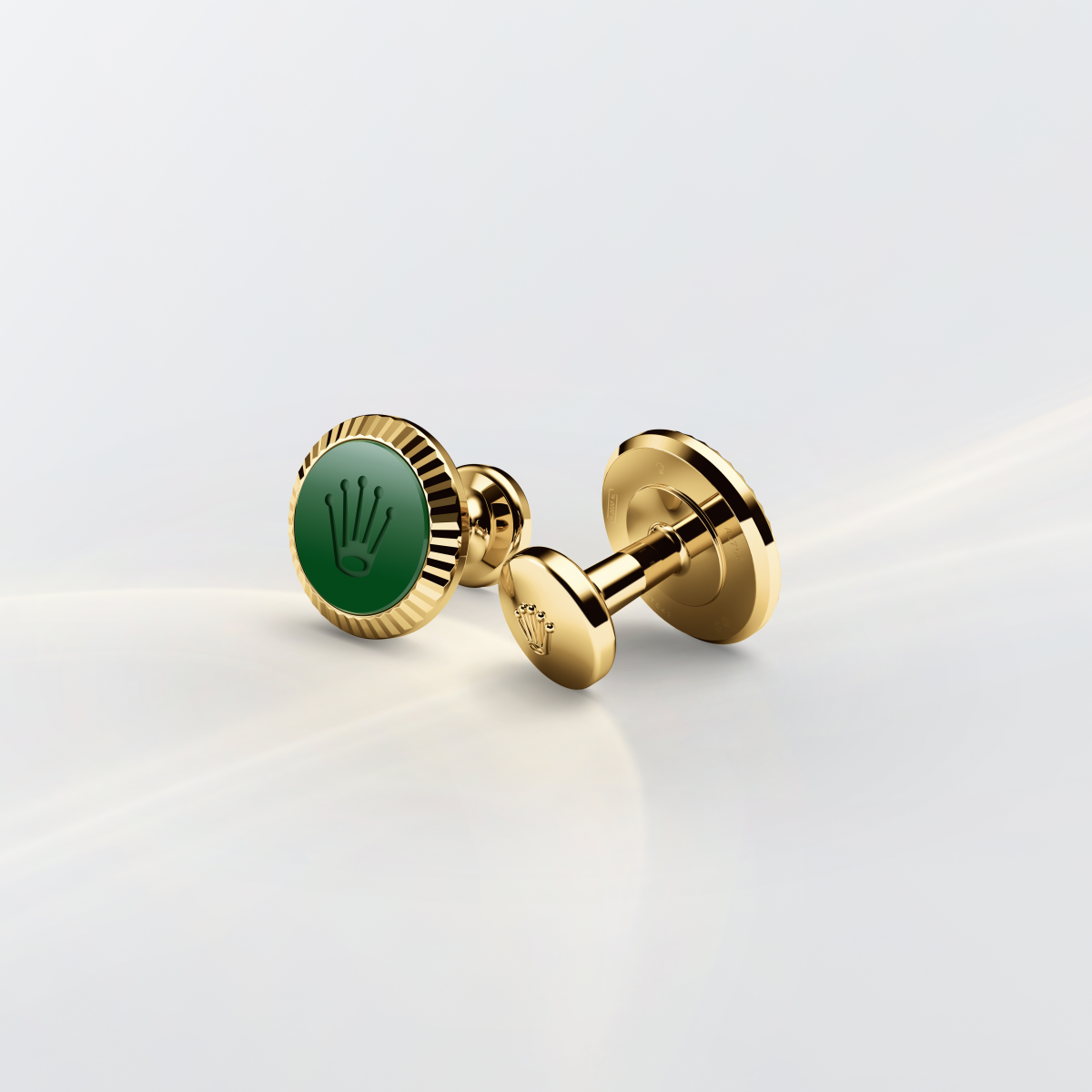 Rolex Fluted cufflinks in 18 ct yellow gold, a1038 at Michael Spiers