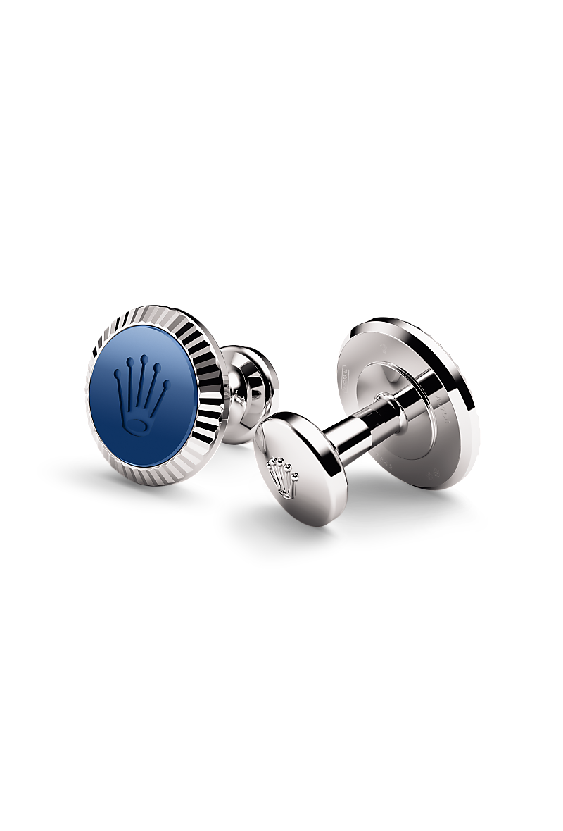 Rolex ‘Fluted’ cufflinks in 18 ct white gold