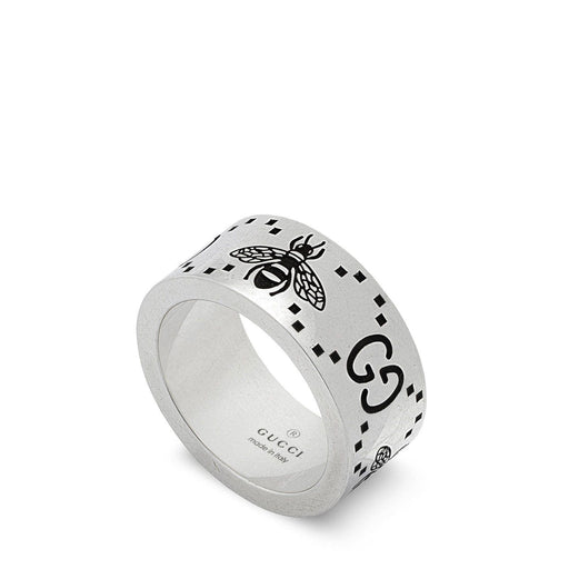 Gucci GG & Bee Engraved 9mm Wide Ring - YBC728304001