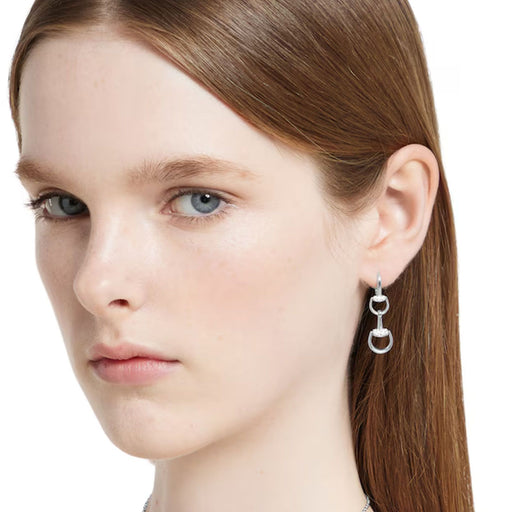 Gucci Horsebit 18ct White Gold Drop Diamond Earrings YBD837633001 Earrings Gucci