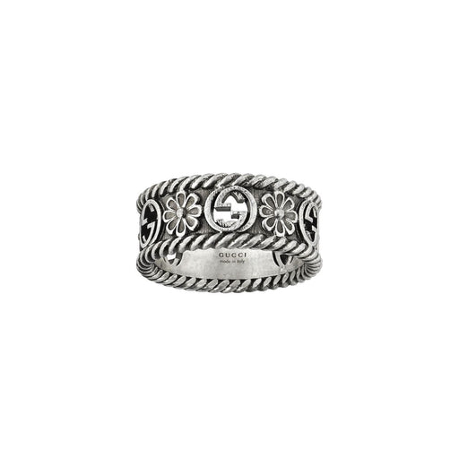 Gucci Interlocking Silver Ring YBC577263001 (Size 13) Ring Gucci   