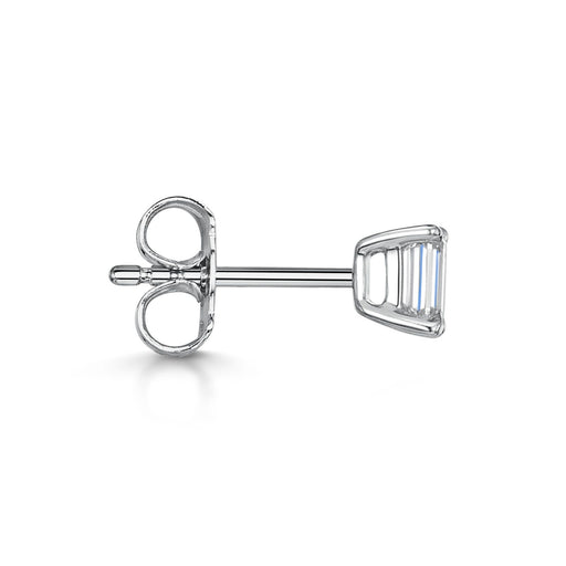 18ct White Gold Emerald-Cut F/G VS Diamond Solitaire Earrings 0.50ct Earrings Michael Spiers   