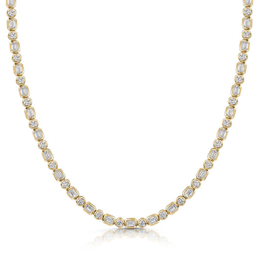 Michael Spiers 18ct Yellow Gold Emerald & Brilliant-Cut Diamond Necklace - 12.94ct