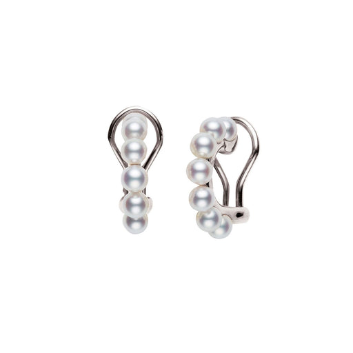 Mikimoto Bubble Akoya Cultured Pearl Hoop Earrings in 18ct White Gold - PE1568W Earrings Mikimoto   