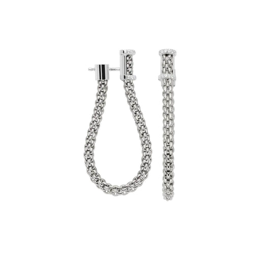 Essentials 18ct White Gold Diamond Hoop/Drop Earrings 04E08OX_BB_B_XXX Earrings Fope   