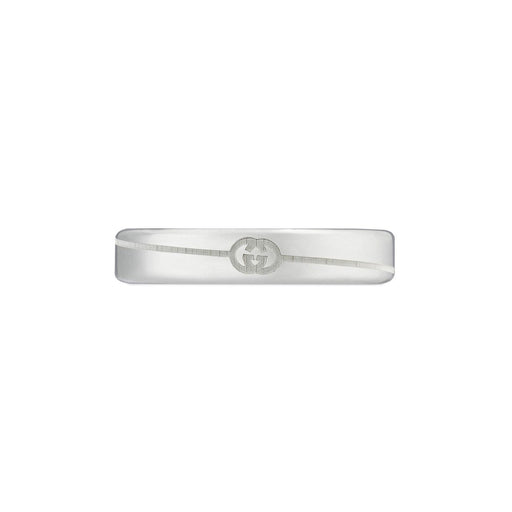 Gucci Tag Diagonal Interlocking G Silver Ring 4mm YBC774049001 Ring Gucci 11  