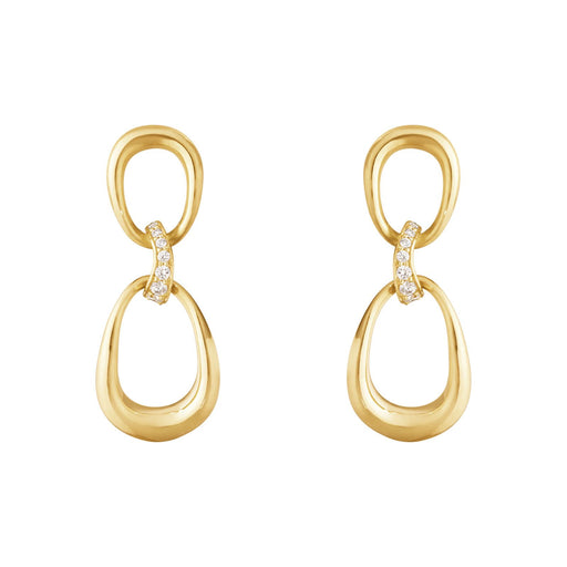 Georg Jensen OFFSPRING 18ct Yellow Gold & Diamond Drop Earrings 20001752 Earrings Georg Jensen
