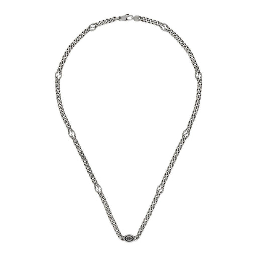 Gucci Interlocking Silver Thin Chain Necklace YBB678661001 Necklace Gucci   