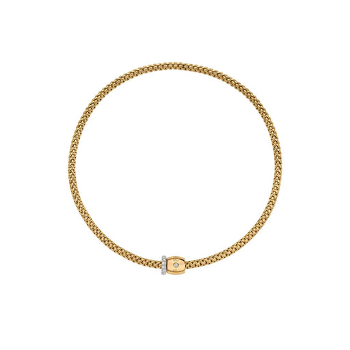 Solo 18ct Yellow & White Gold Flex'it Diamond Necklace With Ornamental Clasp 62606CX_PB_G_XBX Necklace Fope 37cm  