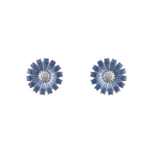 Georg Jensen DAISY Silver & Blue Enamel Stud Earrings 20001544 Earrings Georg Jensen