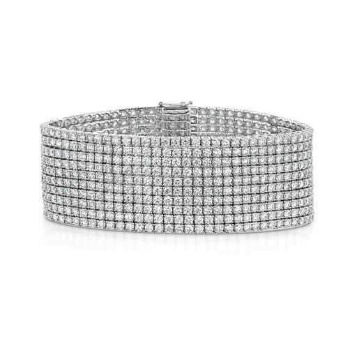 Michael Spiers 18ct White Gold Ten Row Brilliant-Cut Diamond Line Bracelet - 32.27ct