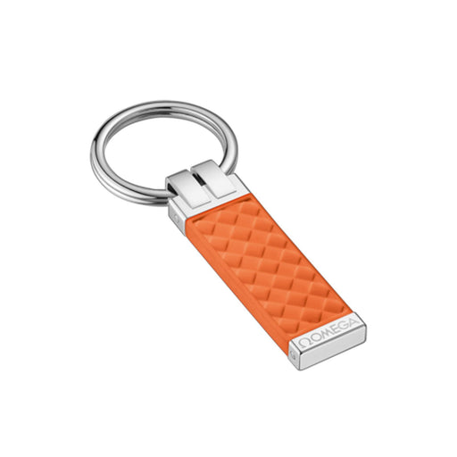 Aqua Key Ring Holder in Steel & Orange Rubber K91STA0509105 Cufflinks & Accessories Omega   