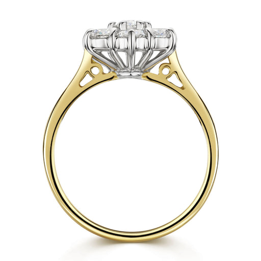 18ct Yellow & White Gold Brilliant-Cut Diamond Daisy Cluster Ring 1.00ct Ring Michael Spiers   