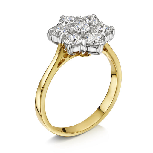 Michael Spiers 18ct Yellow Gold Diamond Cluster Ring 1.50ct