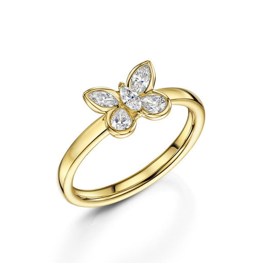 Hans D. Krieger 18ct Yellow Gold Diamond Butterfly Ring Ring Hans Krieger   