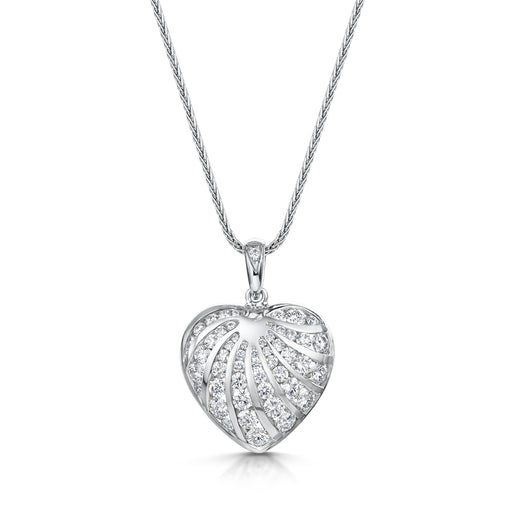 Michael Spiers Hearts Collection 18ct White Gold Diamond Necklace 1.19ct