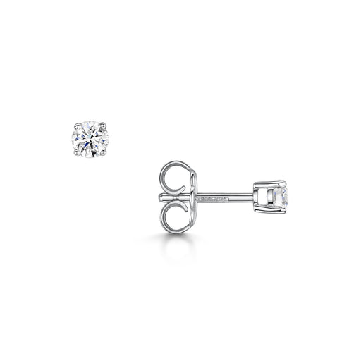 18ct White Gold Brilliant-Cut F/G Si Diamond Solitaire Earrings 0.30ct Earrings Michael Spiers   