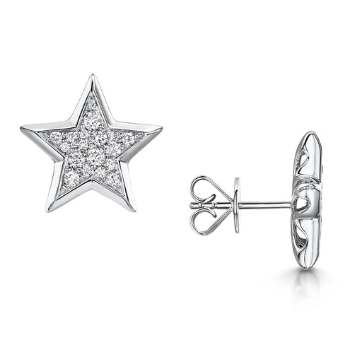 Michael Spiers Stars Collection 18ct White Gold Diamond Star Earrings - .39ct Earrings Michael Spiers   