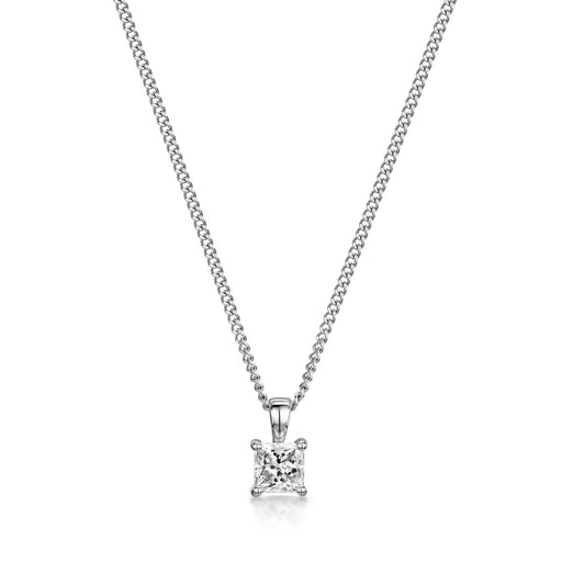 Michael Spiers 18ct White Gold Princess-Cut Diamond Solitaire Pendant 0.70ct Necklace Michael Spiers   