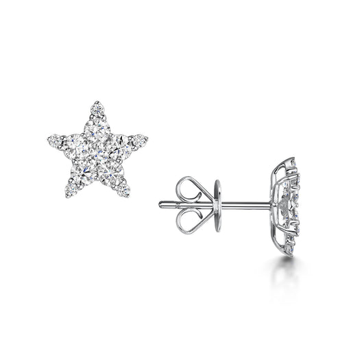 Michael Spiers 18ct White Gold Brilliant-Cut Diamond Star Earrings 0.96ct Earrings Michael Spiers   
