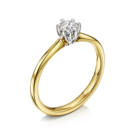Michael Spiers 18ct Yellow & White Gold Diamond Solitaire Ring 0.33ct