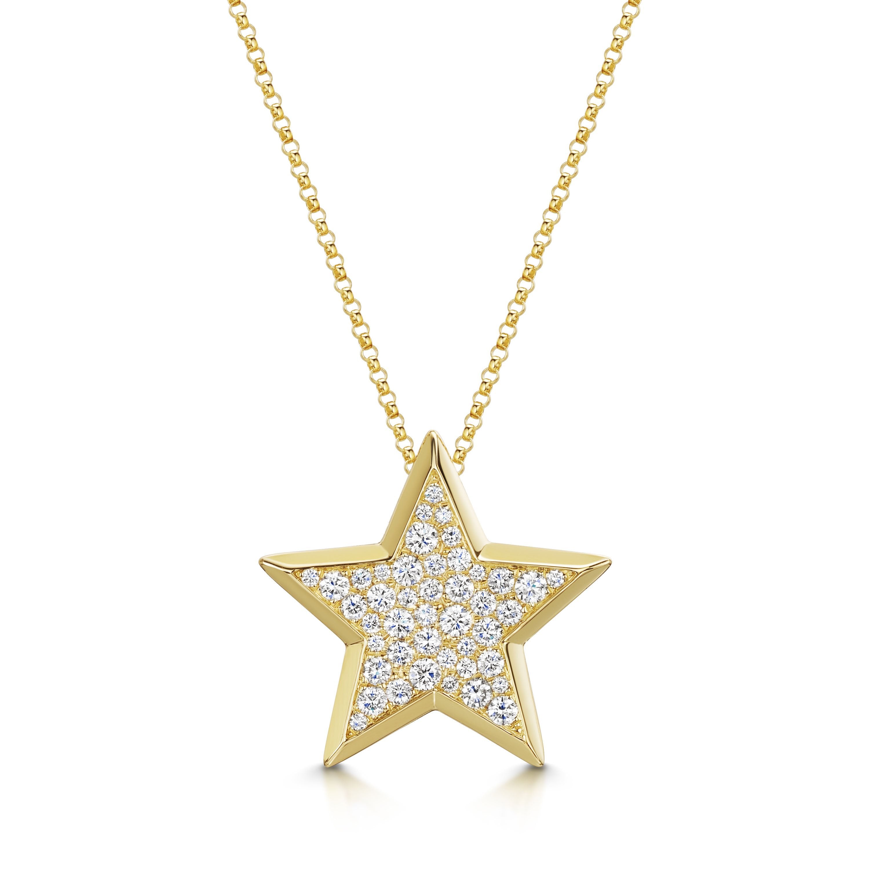 Diamond star necklace hot sale yellow gold