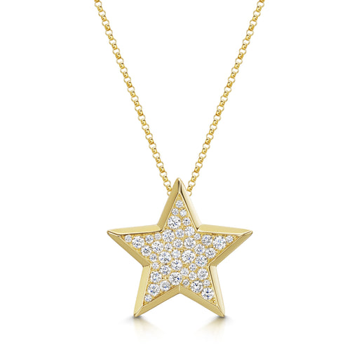 Michael Spiers Stars Collection 18ct Yellow Gold Large Diamond Star Pendant - .72ct Necklace Michael Spiers   