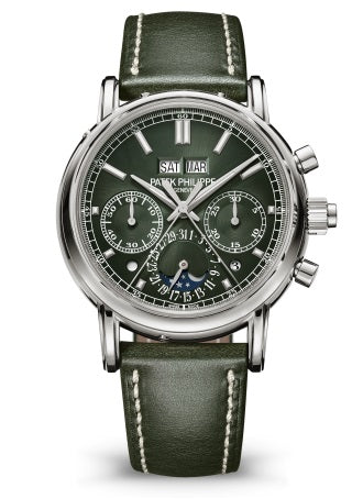 Patek Philippe Grand Complications Perpetual Calendar, Moon Phases, Small Seconds & Split Seconds Chronograph, Olive Green Dial 5204G-001 Watches Patek Philippe   