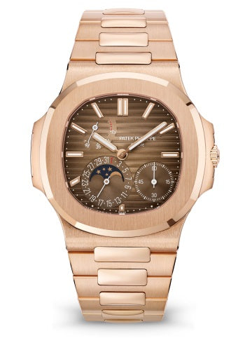 Patek Philippe Nautilus Moon Phases, Small Seconds & Power Reserve, Sunburst Brown Dial 5712/1R-001 Watches Patek Philippe   