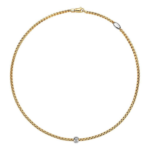 Fope Eka Tiny 18ct Yellow Gold Diamond Necklace 730C-BBR Necklace Fope   