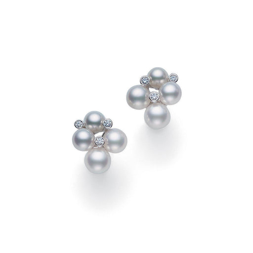 Mikimoto Bubble 18ct White Gold Akoya Pearl Earrings PE1561DW Earrings Mikimoto   