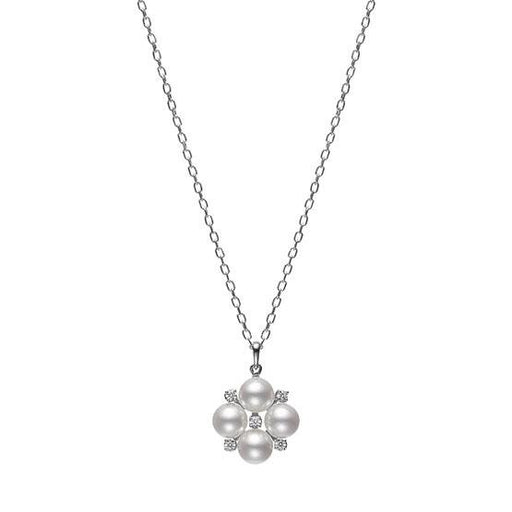 Mikimoto 18ct White Gold Akoya Pearl & Diamond Pendant PP10981DW Necklace Mikimoto   
