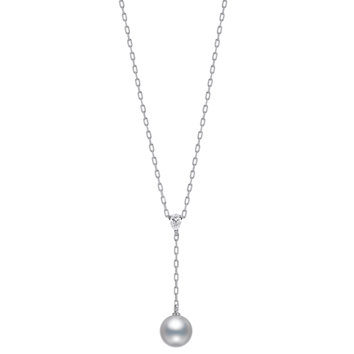 Mikimoto 18ct White Gold Akoya Pearl & Diamond Pendant PP20226DW Necklace Mikimoto   
