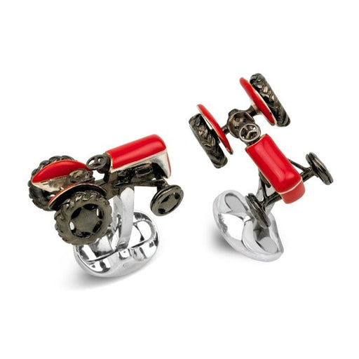 Deakin & Francis Sterling Silver Red Tractor Cufflinks - C0045S07 Cufflinks & Accessories Deakin & Francis   