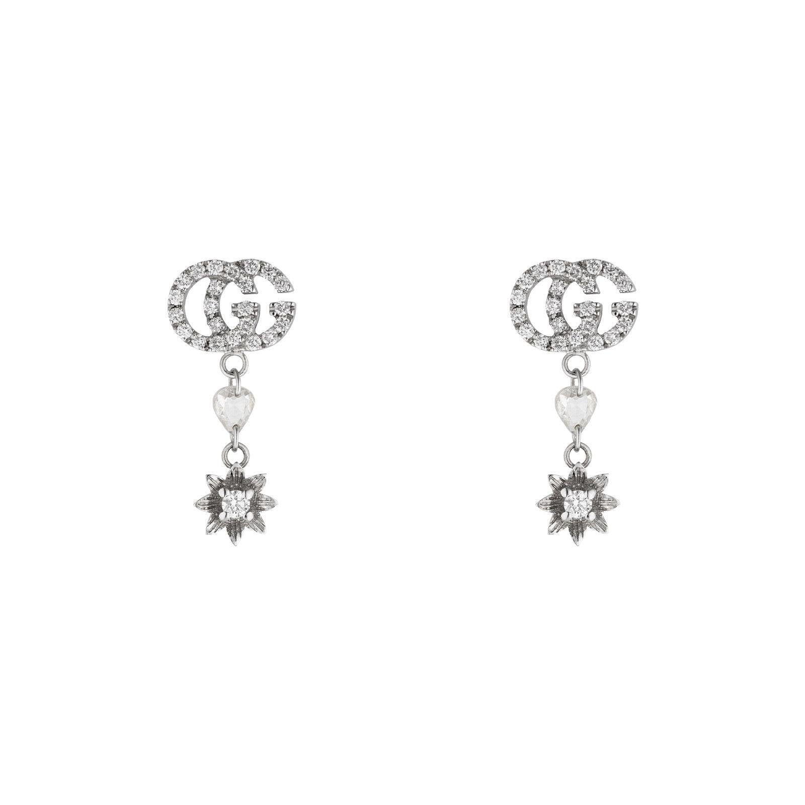 Gucci 18ct White Gold Diamond Running G Stud Earrings YBD48167800100U |  Johnsons Jewellers