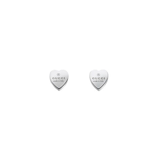 Gucci Trademark Silver Heart-Shaped Stud Earrings YBD223990001 Earrings Gucci   