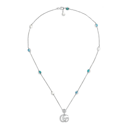 Gucci Double G Marmont Mother of Pearl Silver Necklace - YBB52739900100U