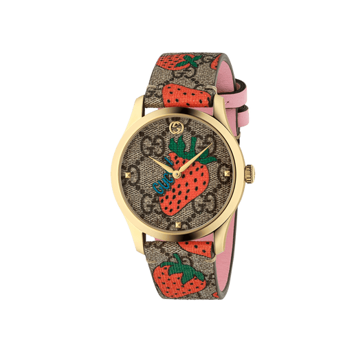 Gucci G-Timeless 38mm Strawberry Print Watch YA1264133 Watches Gucci   