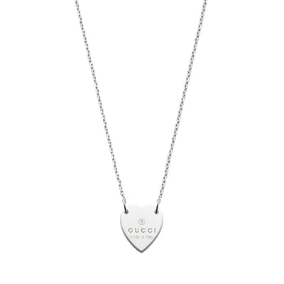 Gucci Trademark Silver Heart Necklace YBB223512001