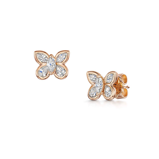 Hans D. Krieger 18ct Rose Gold Diamond Butterfly Earrings Earrings Hans Krieger   