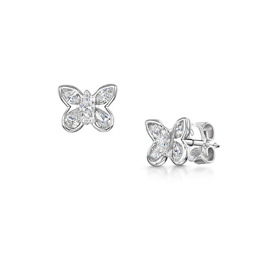 Hans D. Krieger 18ct White Gold Diamond Butterfly Earrings Earrings Hans Krieger   