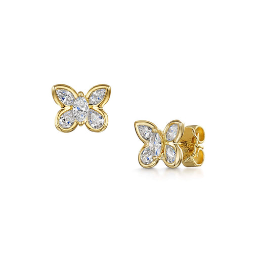 Hans D. Krieger 18ct Yellow Gold Diamond Butterfly Earrings